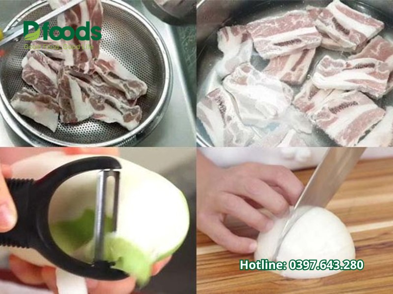 Sơ chế tiết bò kỹ lưỡng đảm bảo món ăn không tanh và an toàn vệ sinh