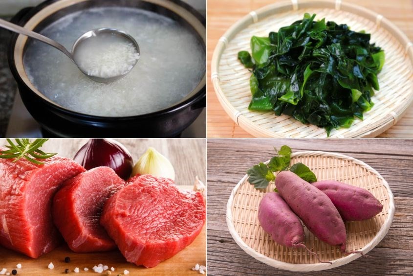 Cháo thịt bò rong biển khoai lang mềm mịn, dễ tiêu hóa cho bé ăn dặm