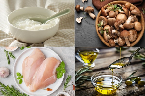 Bát cháo gà nấm hương thơm ngon kích thích vị giác bé yêu