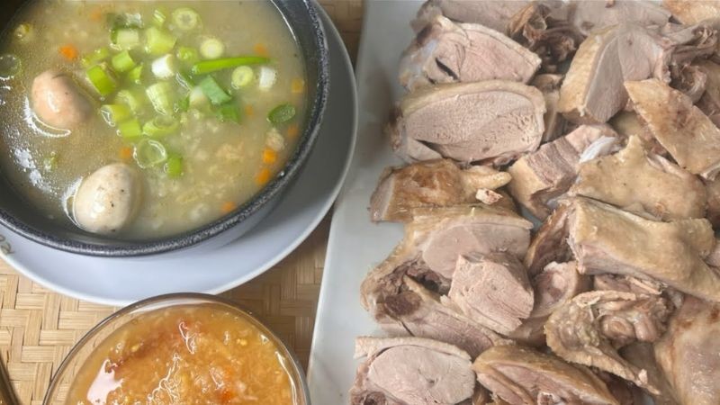 Thành phẩm cháo vịt hạt sen
