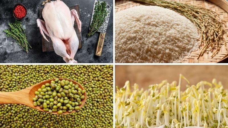 Nguyên liệu hạt sen và đậu xanh