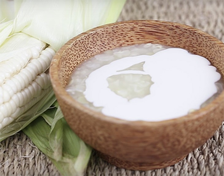 thành phẩm chè bắp ngon tại nhà hoàn chỉnh với nước cốt dừa