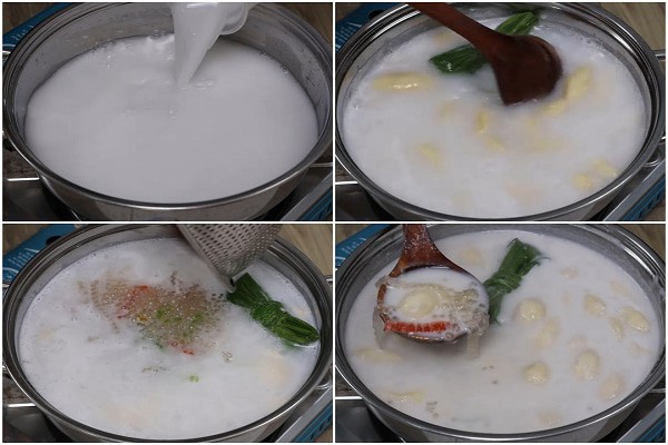 Các công đoạn nấu chè đậu xanh bột báng bột khoai