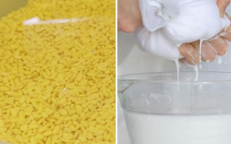 Sơ chế đậu xanh và dừa để nấu chè xanh dừa