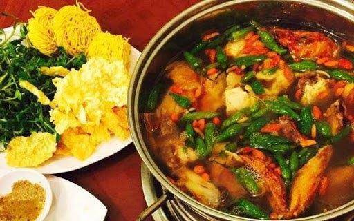 Lẩu gà tiềm ớt hiểm sau khi hoàn thành