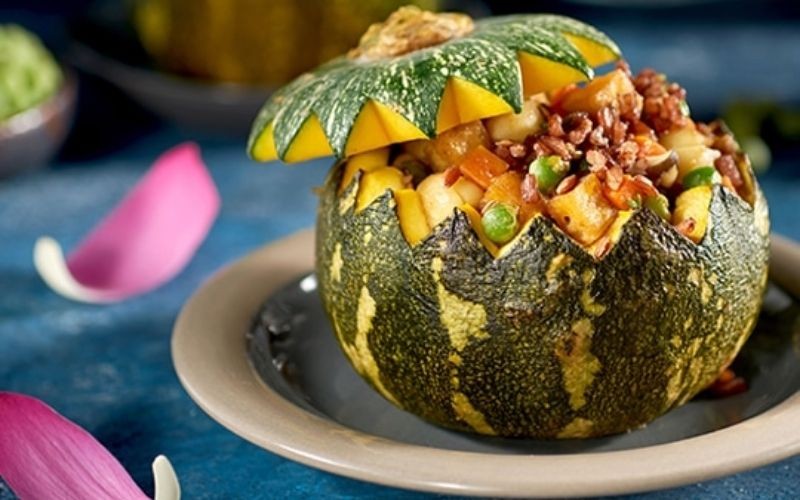 Cơm gạo lứt bí đỏ bùi ngọt, món ăn bổ dưỡng từ gạo lứt