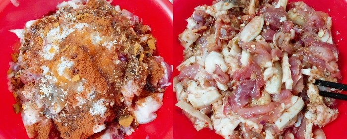 Ướp thịt heo rừng với gia vị đậm đà cho món xào lăn ngon miệng
