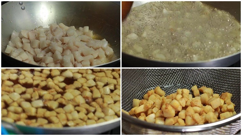 Thắng tóp mỡ để nấu kho quẹt
