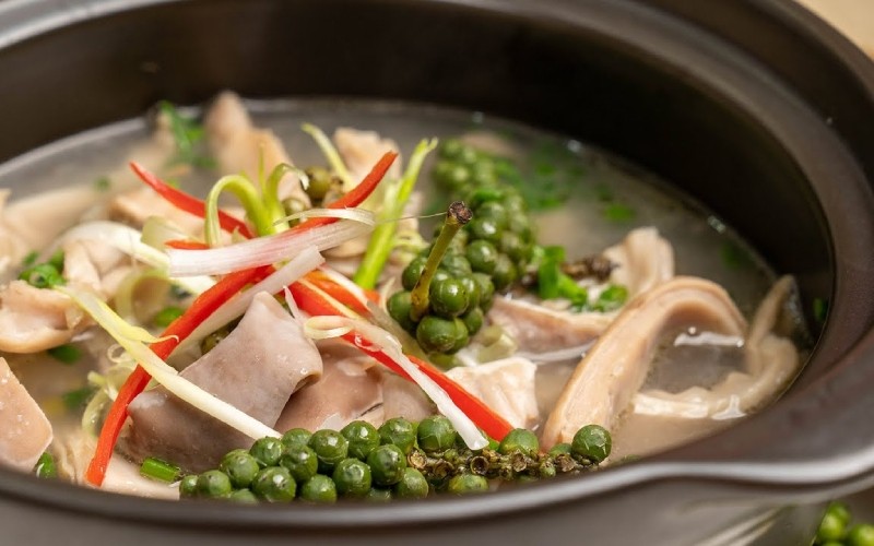 Nồi lẩu bao tử hầm tiêu thành phẩm thơm ngon