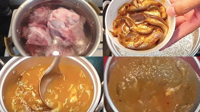 Nồi nước dùng lẩu mắm cá kèo đang sôi, bí quyết cho cách nấu lẩu cá kèo miền Tây