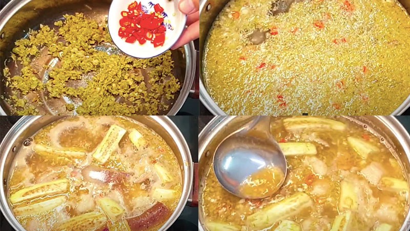 Nguyên liệu đầy đủ và trình bày hấp dẫn cho cách nấu lẩu cá kèo miền Tây
