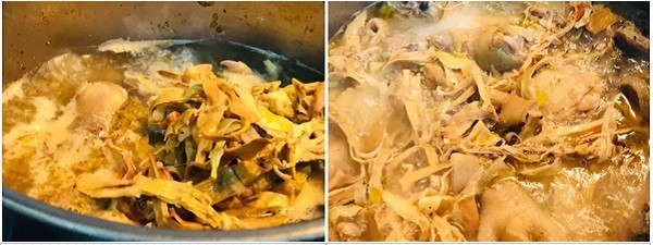 Hầm gà măng khô