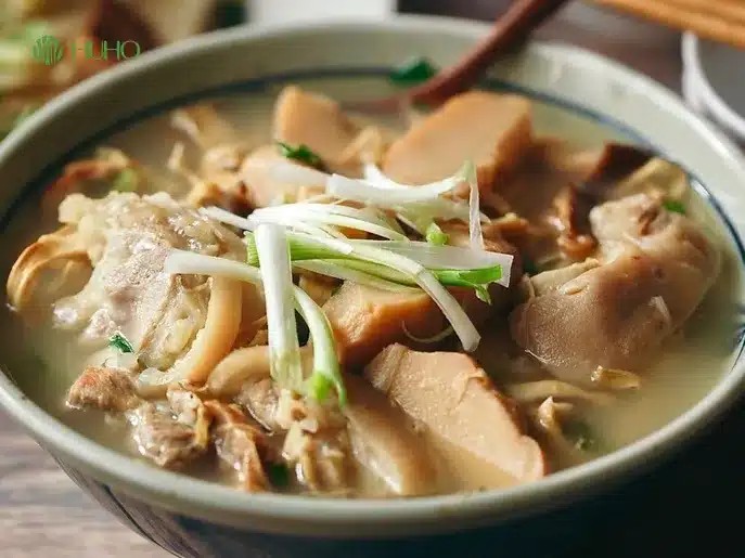 Cách nấu măng lưỡi lợn với sườn hoặc chân giò