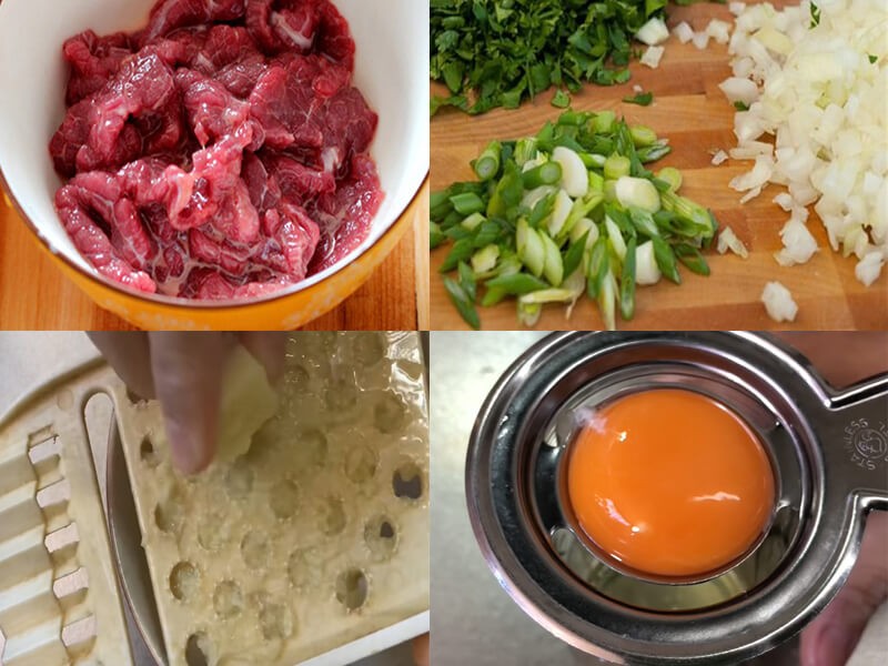 Hướng dẫn sơ chế thịt bò và các nguyên liệu cho món mì udon bò