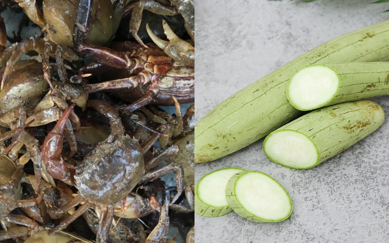 Mẹo chọn mua cua đồng còn di chuyển nhanh và mướp hương tươi ngon