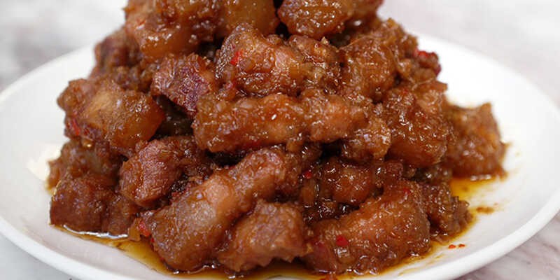 Món thịt ba chỉ xào mắm ruốc thơm ngon, đậm đà