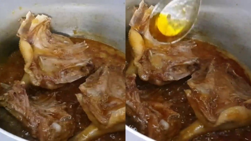 Thịt vịt khìa nước dừa đã hoàn thành với nước sốt sánh mịn