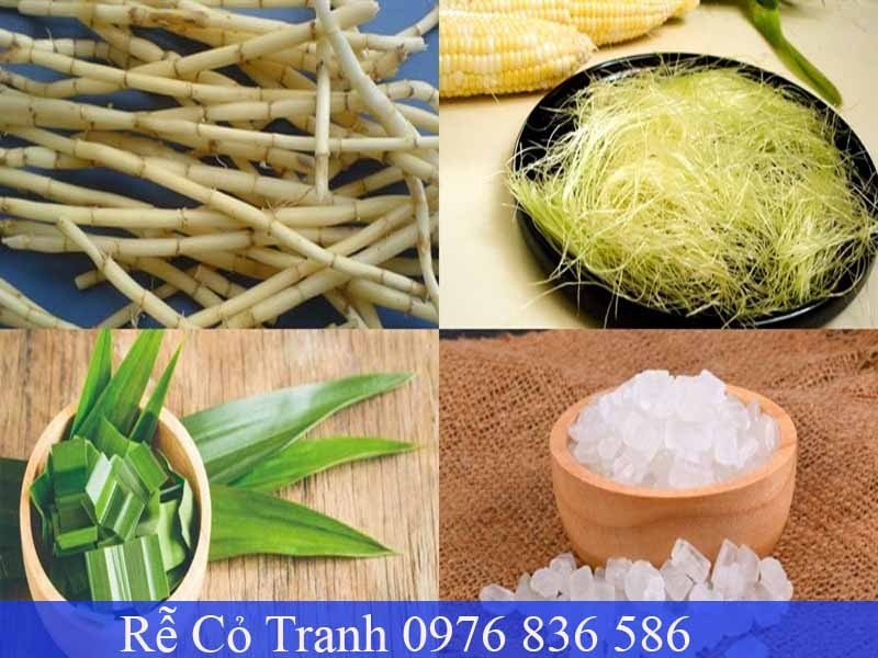 nguyên liệu nấu nước rễ cỏ tranh râu ngô