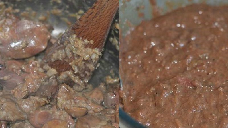 Pate gan heo sau khi đã hấp chín