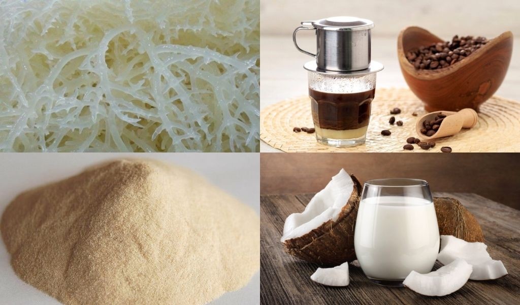 Nguyên liệu đầy đủ cho món rau câu sợi khô nhiều lớp hấp dẫn