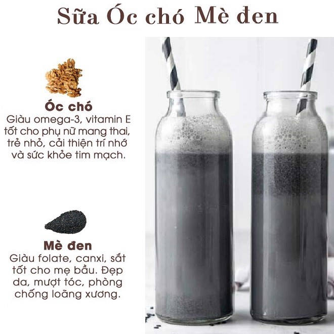 Sữa mè đen óc chó thành phẩm, cung cấp nguồn dinh dưỡng dồi dào, hỗ trợ sức khỏe