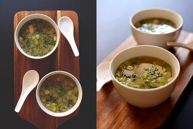 Tô súp miso thực dưỡng rong biển đậu hũ thơm ngon sau khi hoàn thành
