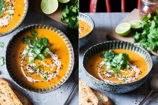 Món súp miso thực dưỡng bí đỏ khoai lang sánh mịn, bổ dưỡng