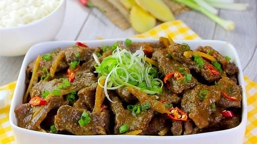 Bò kho gừng hoàn chỉnh, một cách nấu thịt bò cho bà đẻ thơm ngon