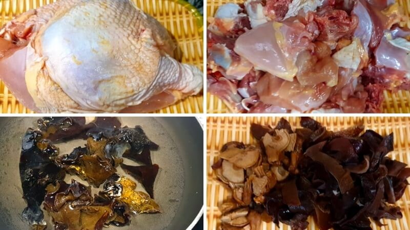 Sơ chế các nguyên liệu khác cho thịt đông gà