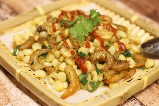 Bắp xào tôm khô ngon tuyệt