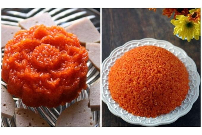 Thành phẩm xôi gấc dẻo thơm, màu đỏ tự nhiên bắt mắt, đạt chuẩn không bị nhão