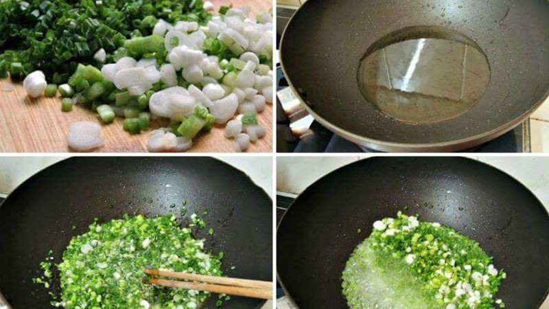Làm mỡ hành thơm lừng cho món xôi hành mỡ