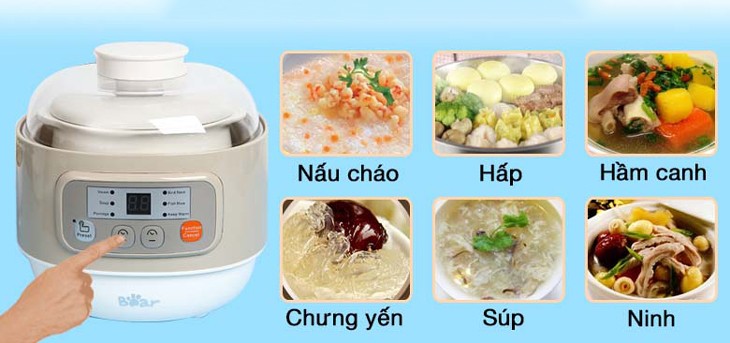 Nồi nấu chậm Bear 0.8 lít DDZ-A08D1 giúp bạn chế biến nhiều món ăn bổ dưỡng, thơm ngon một cách nhanh chóng, đơn giản hơn