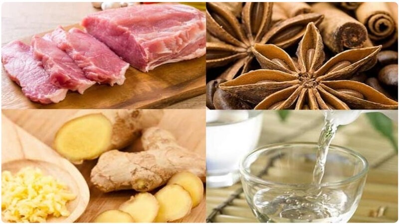 Chuẩn bị thảo mộc cho món thịt kho kiểu Hoa