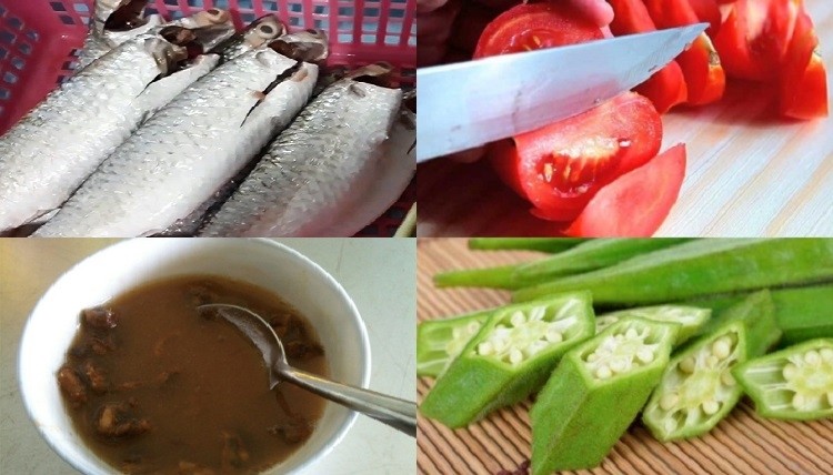 Sơ chế me chín để lấy nước cốt chuẩn bị nấu canh chua cá đối