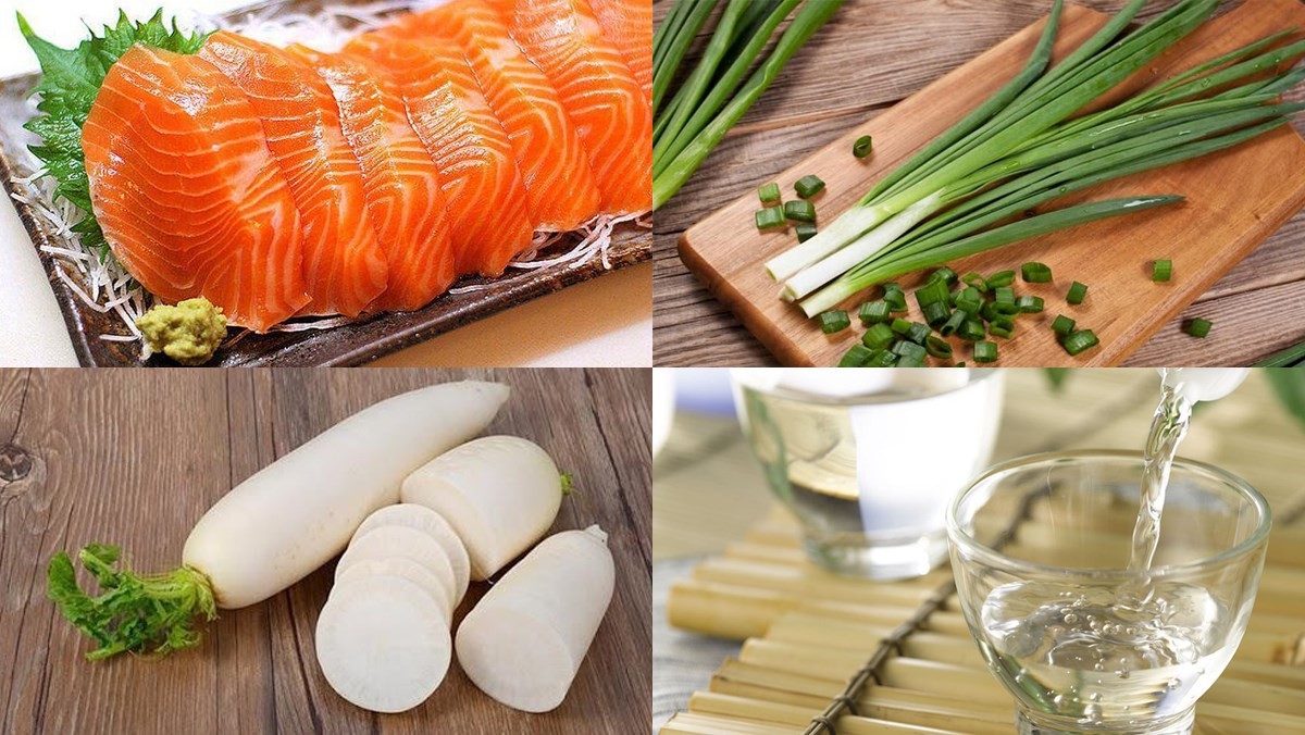 Nguyên liệu tươi ngon cho cách nấu canh củ cải cá hồi