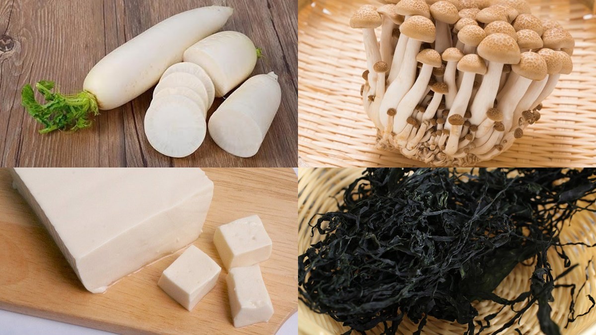 Nguyên liệu tươi ngon cho cách nấu canh củ cải miso kiểu Nhật
