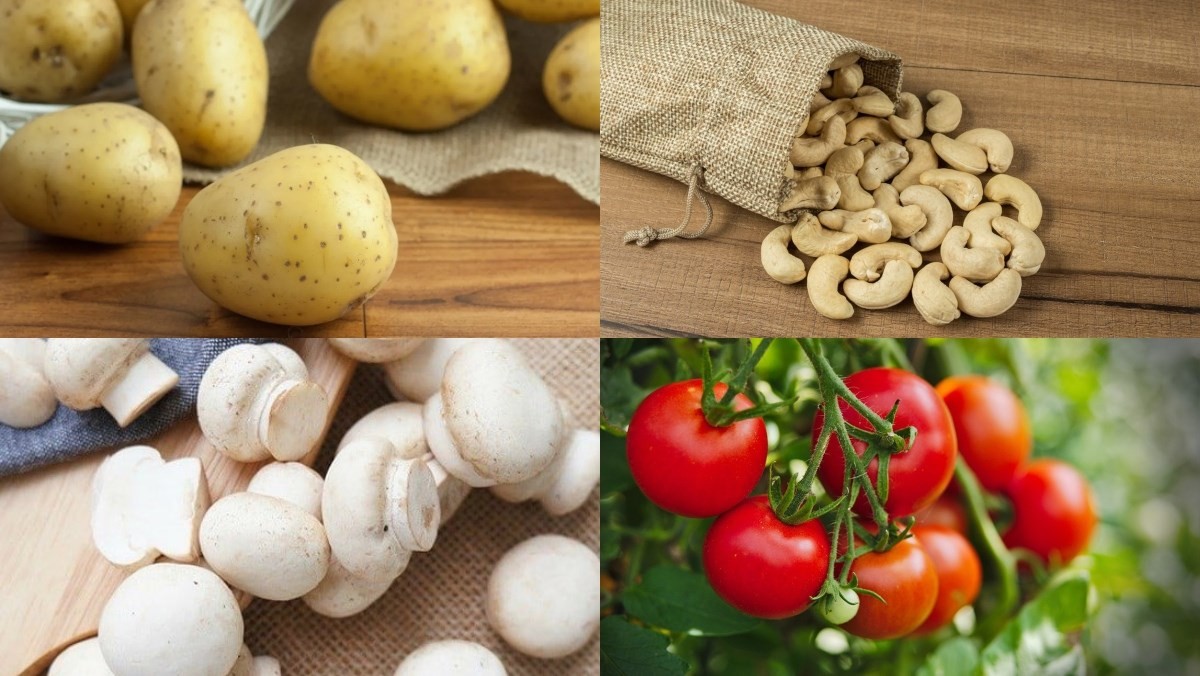 Nguyên liệu cho món canh khoai tây hạt điều chay bổ dưỡng