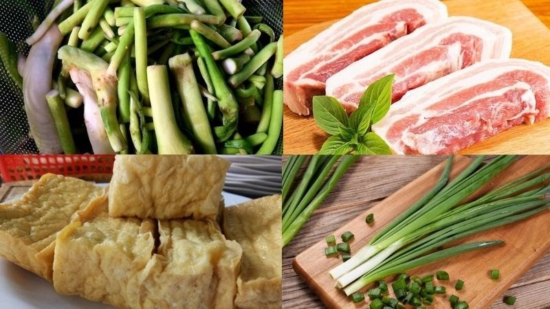 Nguyên liệu cho món canh ngó khoai