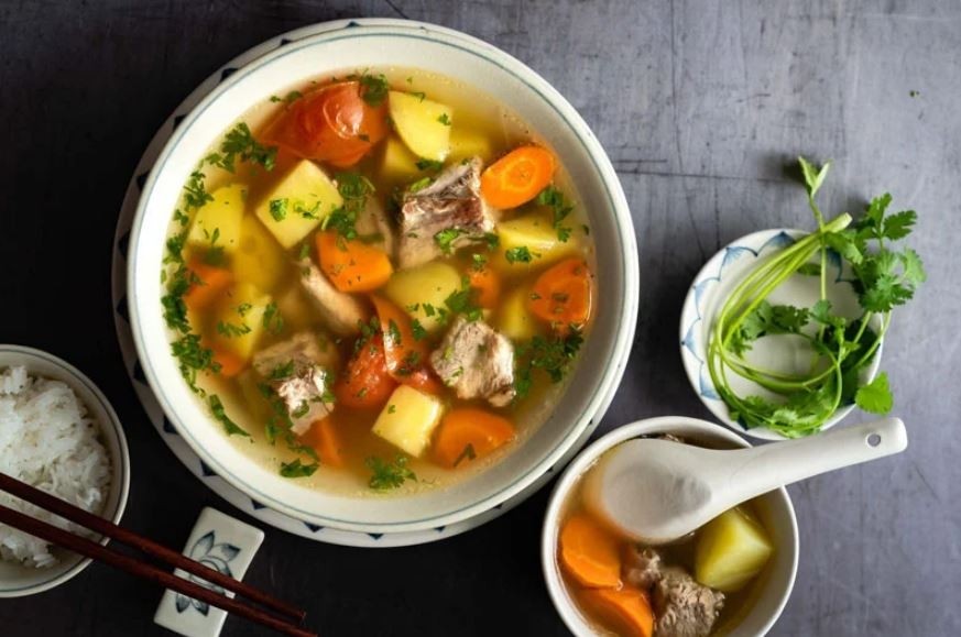 Thành phẩm canh cà rốt khoai tây thơm ngon 7