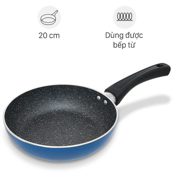 Chảo nhôm chống dính vân đá đáy từ Elmich Y1 EL-3718 giá tốt để nấu món ngon đơn giản
