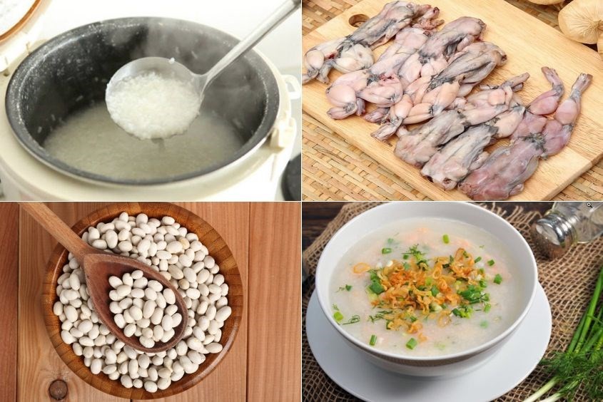 Cách nấu cháo ếch cho bé với đậu trắng