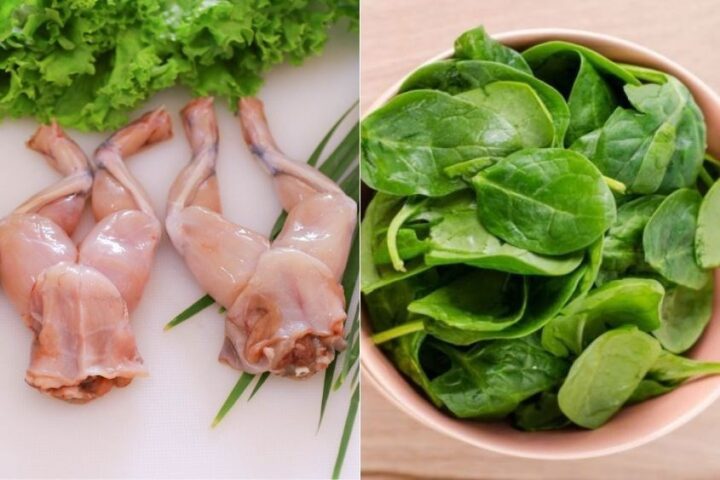 Cách nấu cháo ếch cho bé với rau mồng tơi