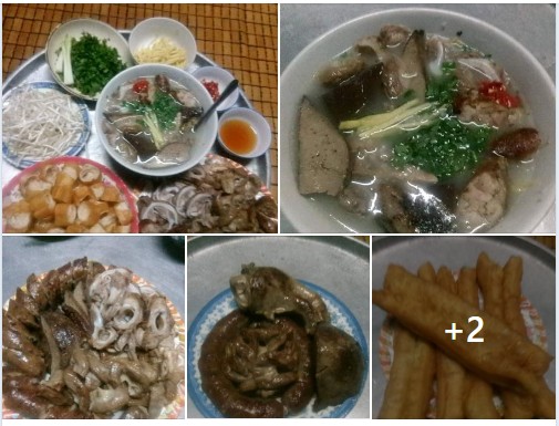 Cháo lòng miền Nam nóng hổi với rau thơm và quẩy giòn