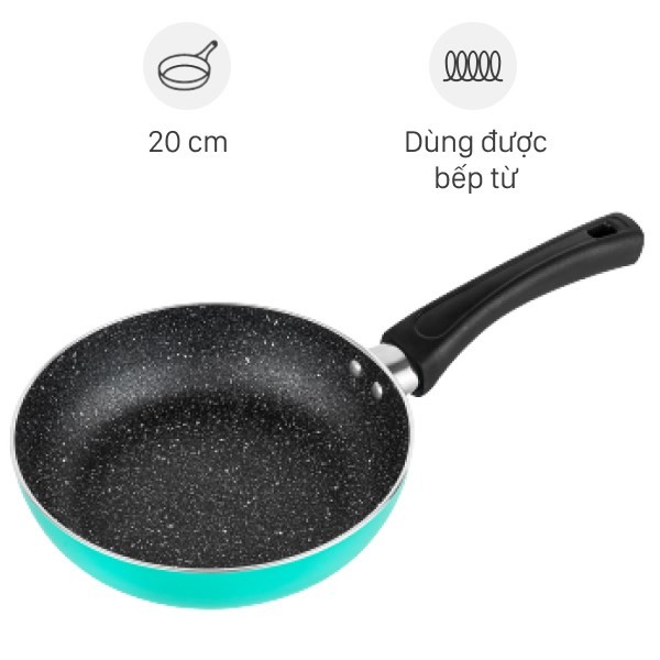 Chảo nhôm chống dính vân đá đáy từ Elmich Coloseum EL-5746MN