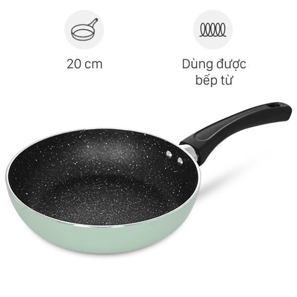Chảo nhôm chống dính vân đá đáy từ Elmich Colosseum Y1 EL-3718