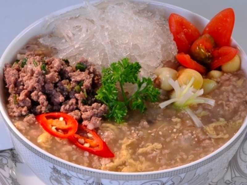 Công thức nấu cháo tổ yến thịt bằm rong biển