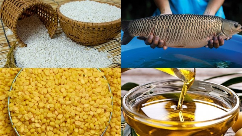 Các nguyên liệu tươi ngon cần thiết để thực hiện cách nấu cháo cá dinh dưỡng tại nhà, bao gồm cá, gạo, đậu xanh và gia vị