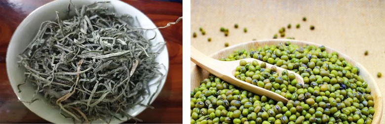 Các nguyên liệu cần thiết để thực hiện cách nấu chè đậu xanh phổ tai thanh mát