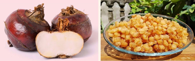 Nguyên liệu nấu chè củ năng nhãn nhục